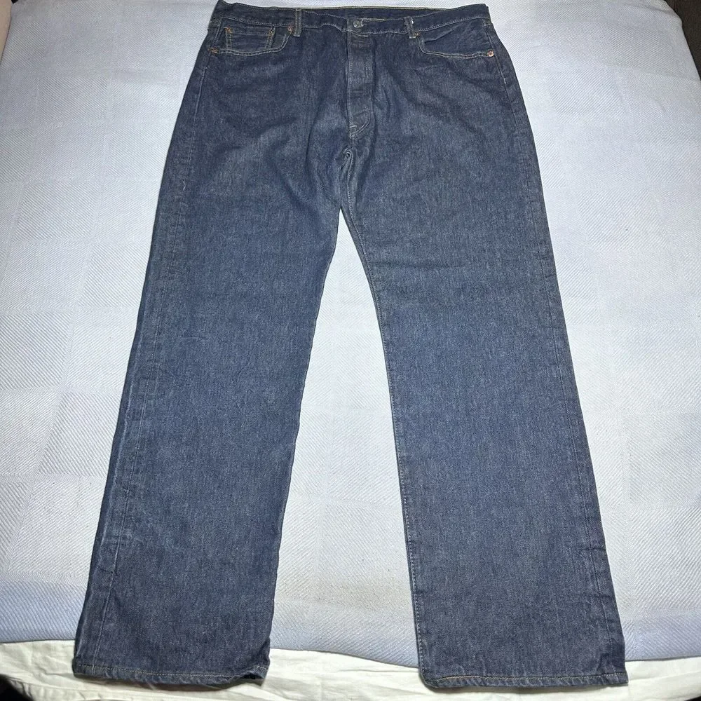 NEW Levi's 501 Straight Leg Button Fly Dark Wash Denim Jeans Men's 41x34** NWT